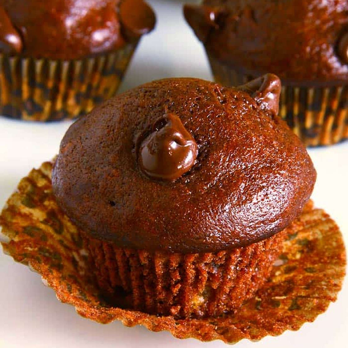 Eggless Double Chocolate Banana Muffins Recipe