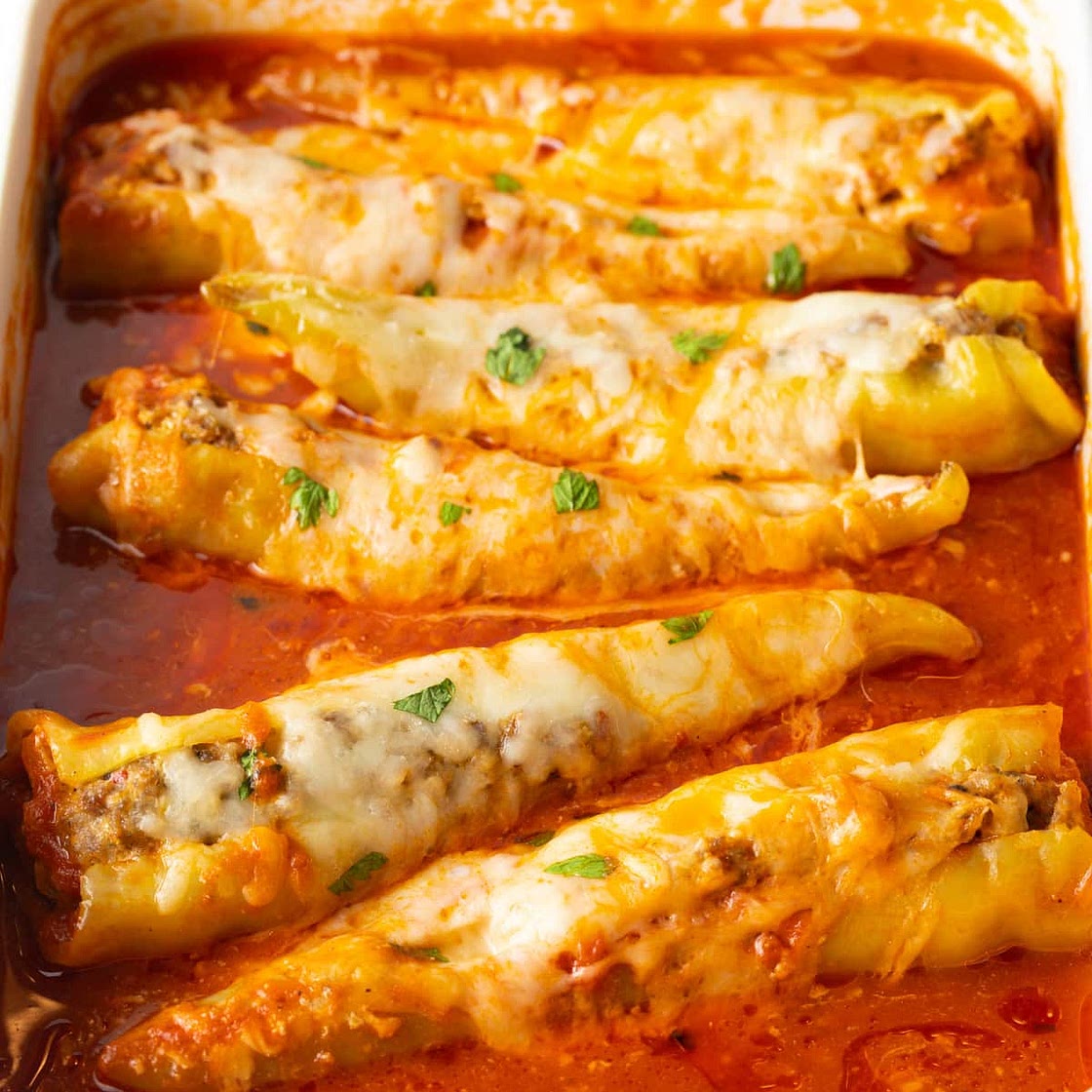 Italian Sausage Stuffed Banana Peppers