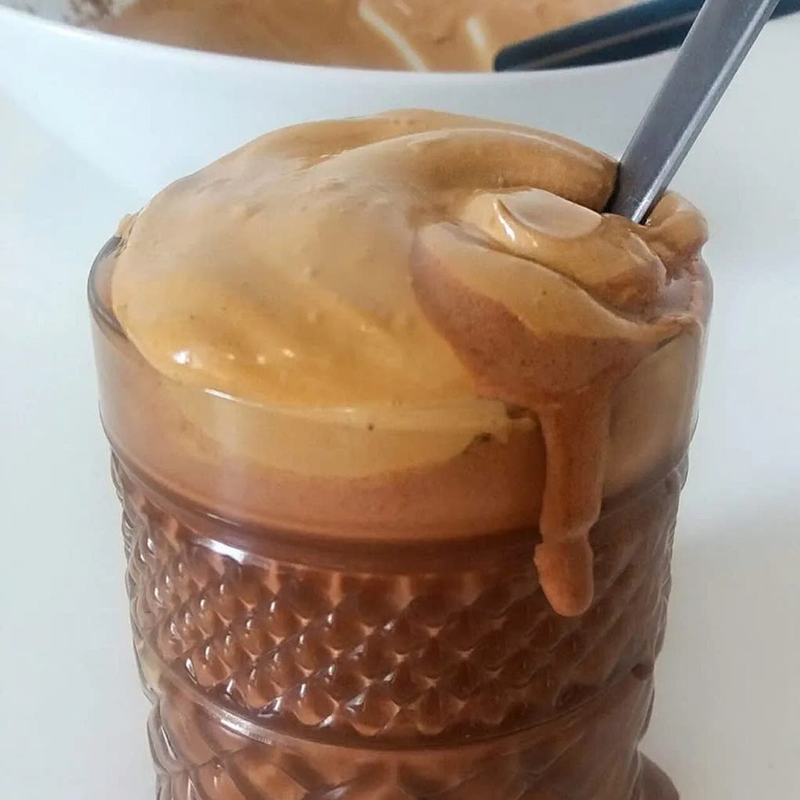 Hot chocolate topped with dalgona