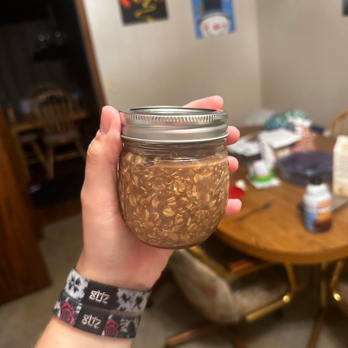 Chocolate Brownie Protein Overnight Oats