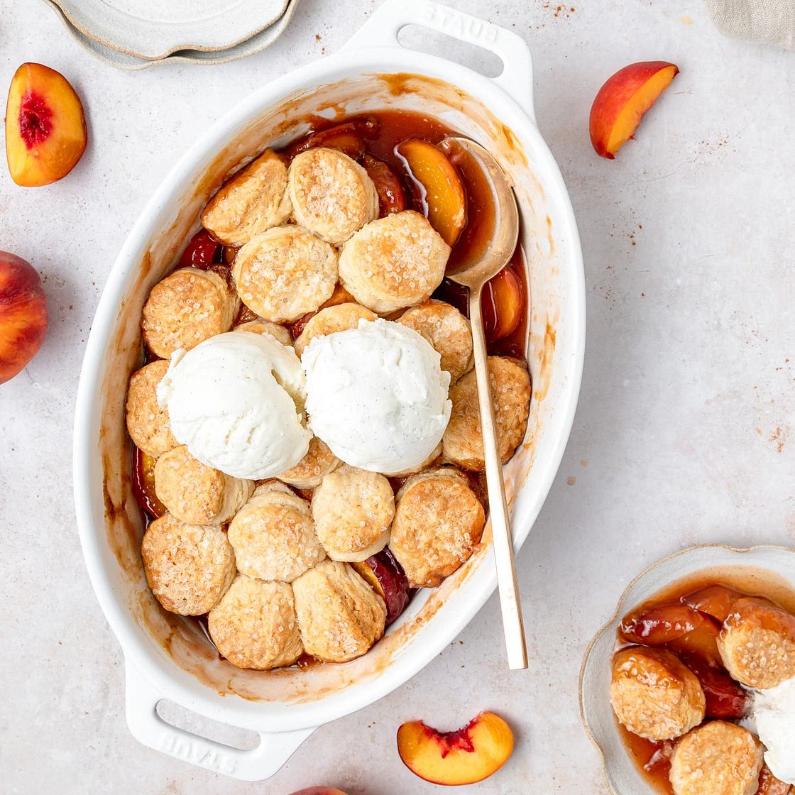 Peach Cobbler with Biscuit Topping