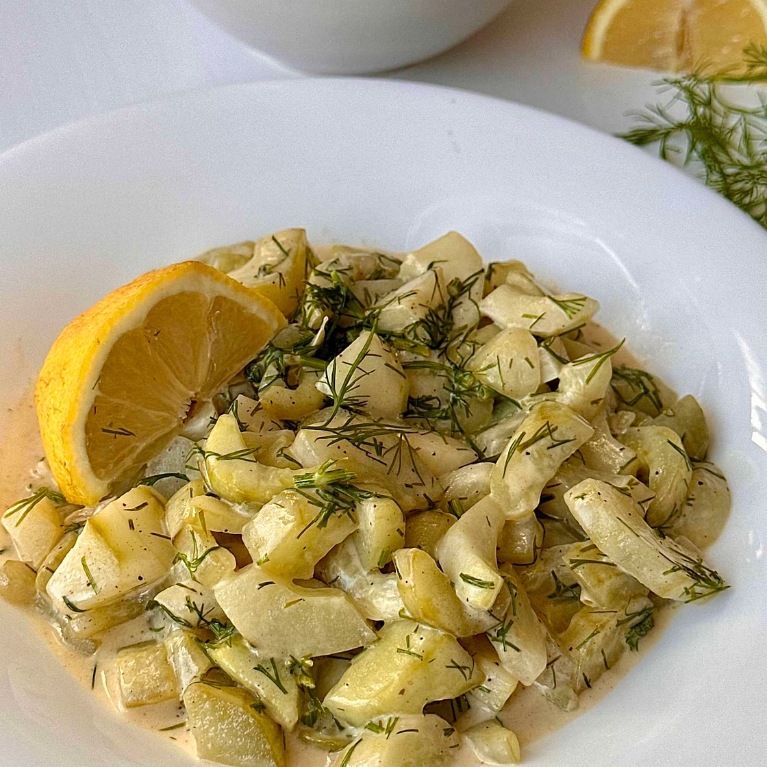 Creamy Garlic and Lemon Fried Cucumbers   