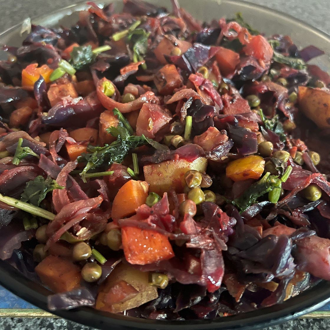 Easy Indian red cabbage stir fry