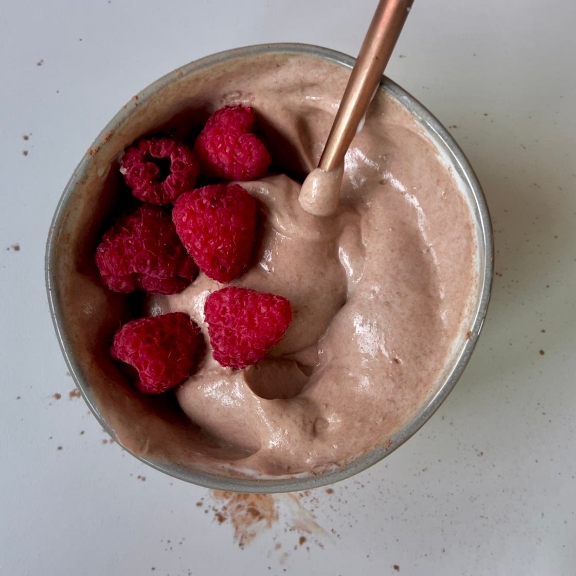 Healthy, high protein, 3 ingredient chocolate pudding
