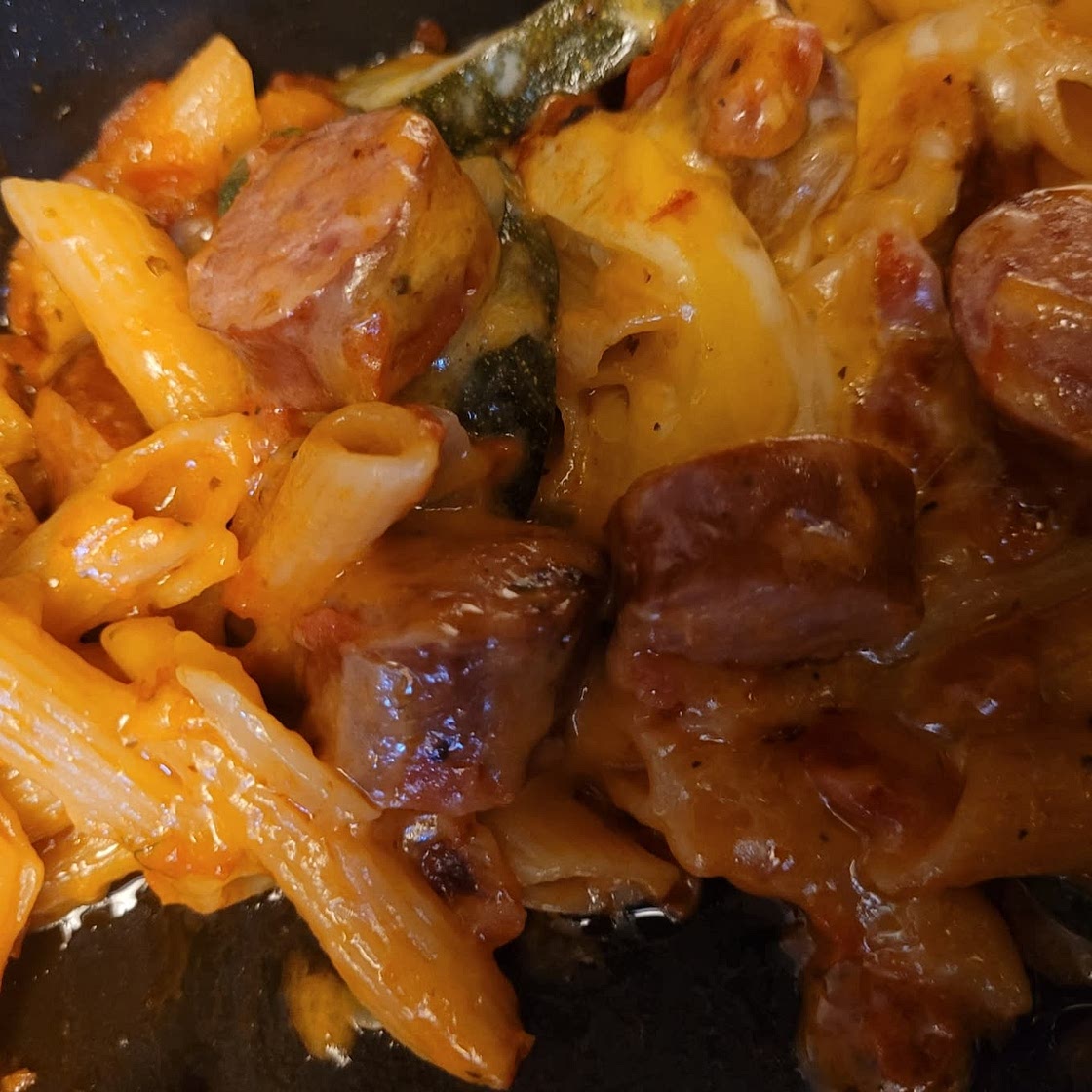 One Pot Smoked Sausage and Veggie Pasta