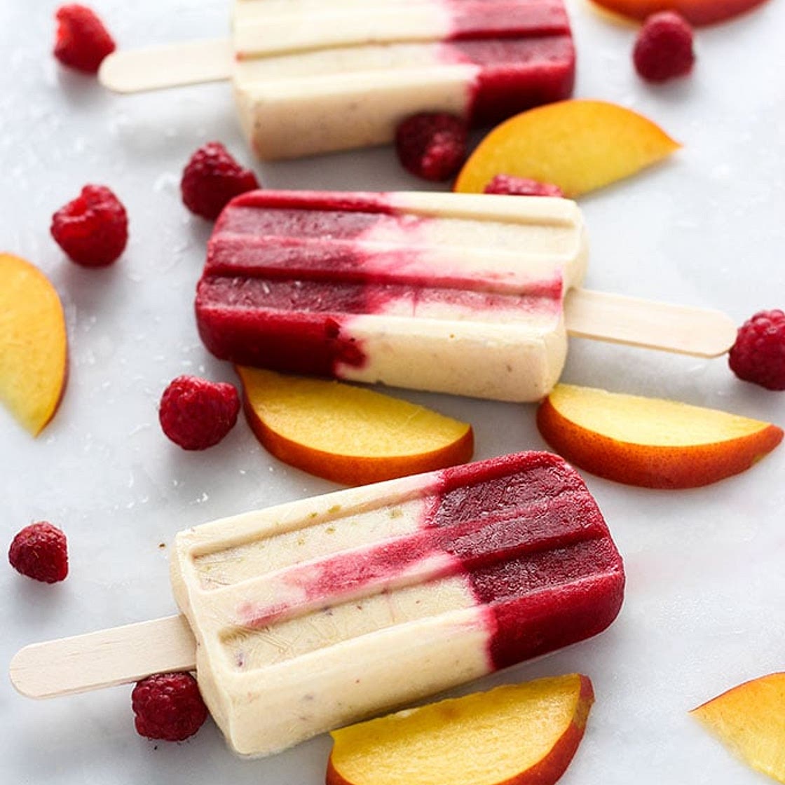 Raspberry Nectarine Popsicles