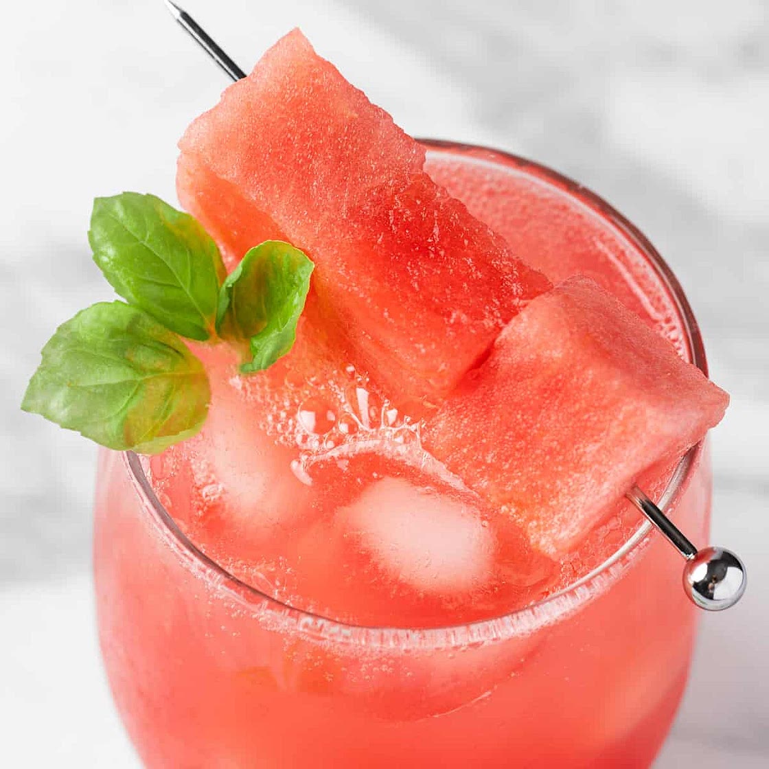 Watermelon Basil Mocktail