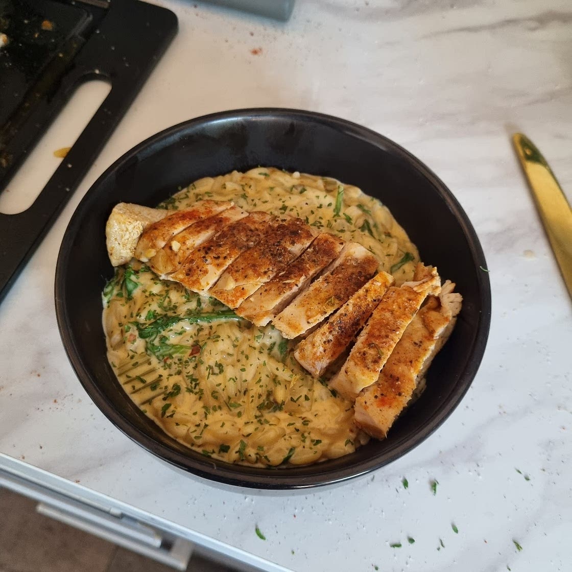 Creamy Tuscan Chicken Orzo