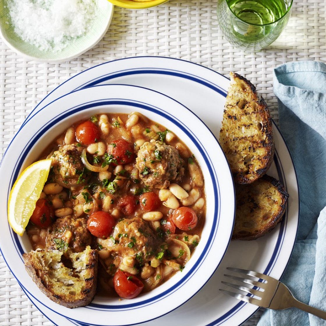 Cajun Lamb Meatballs with White Beans