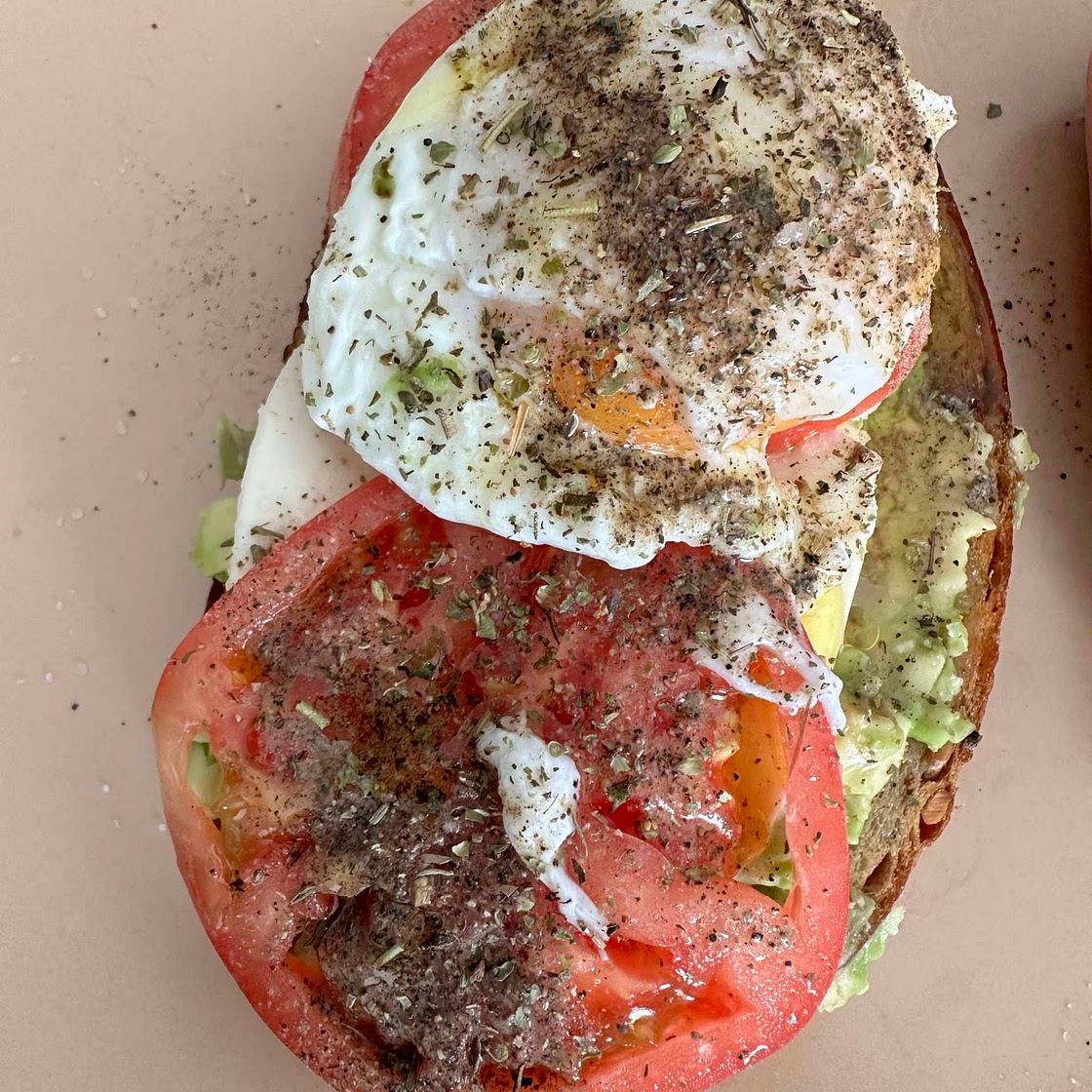 Toast with avocado and egg