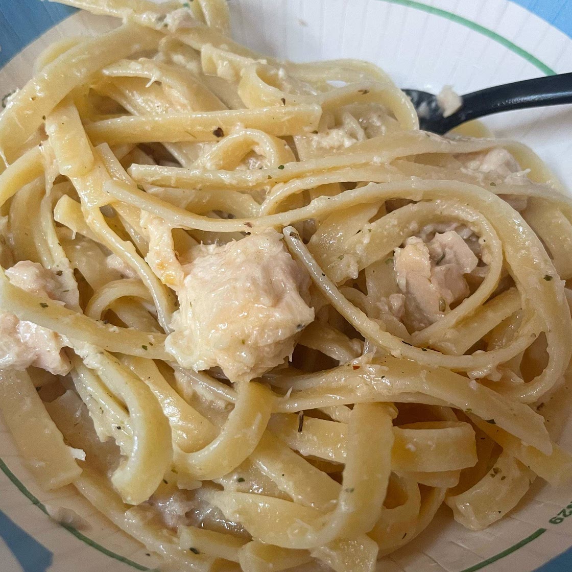 Tuna pasta with olive oil and garlic