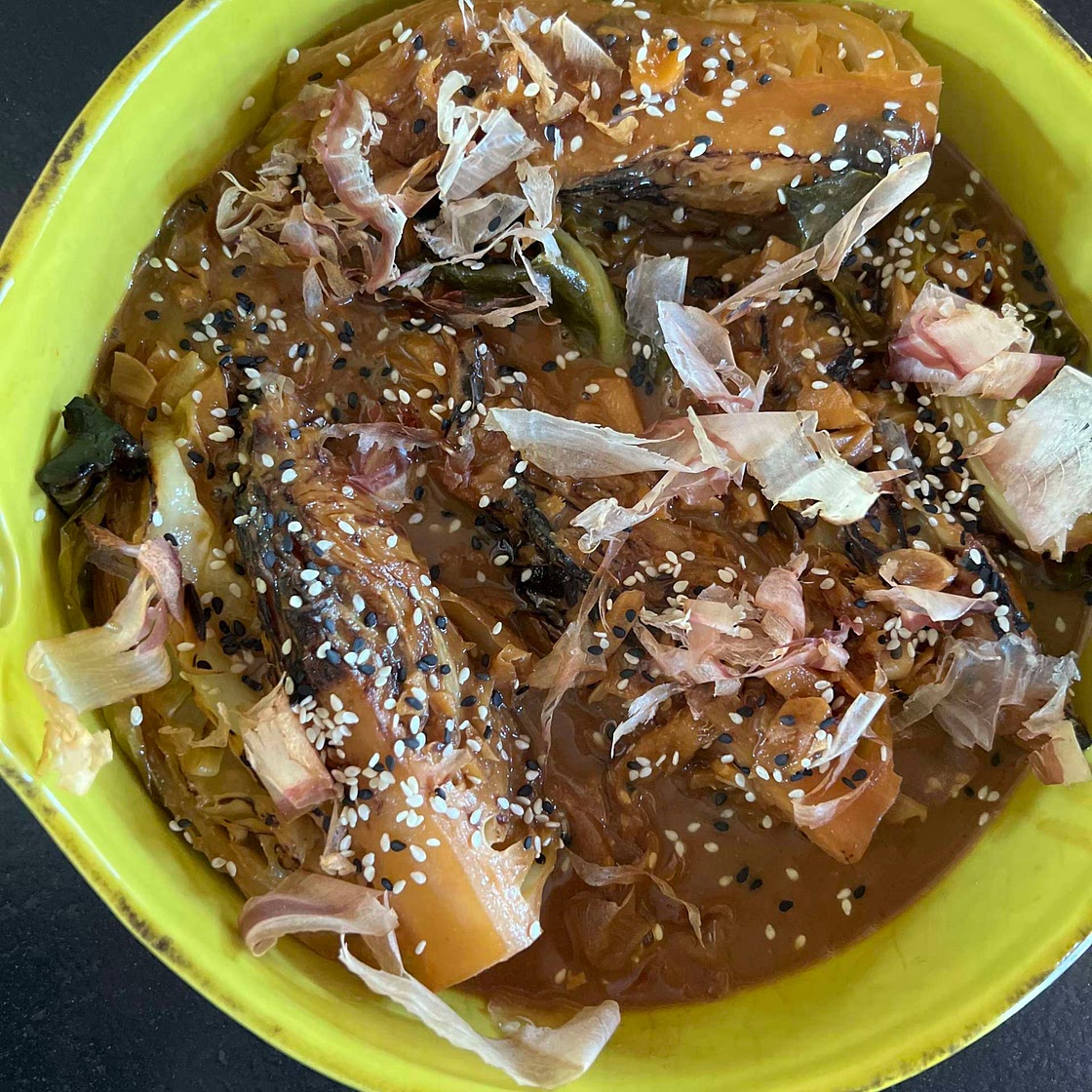 Miso Braised Cabbage