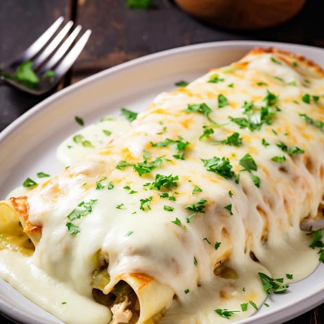 Creamy White Chicken Enchiladas