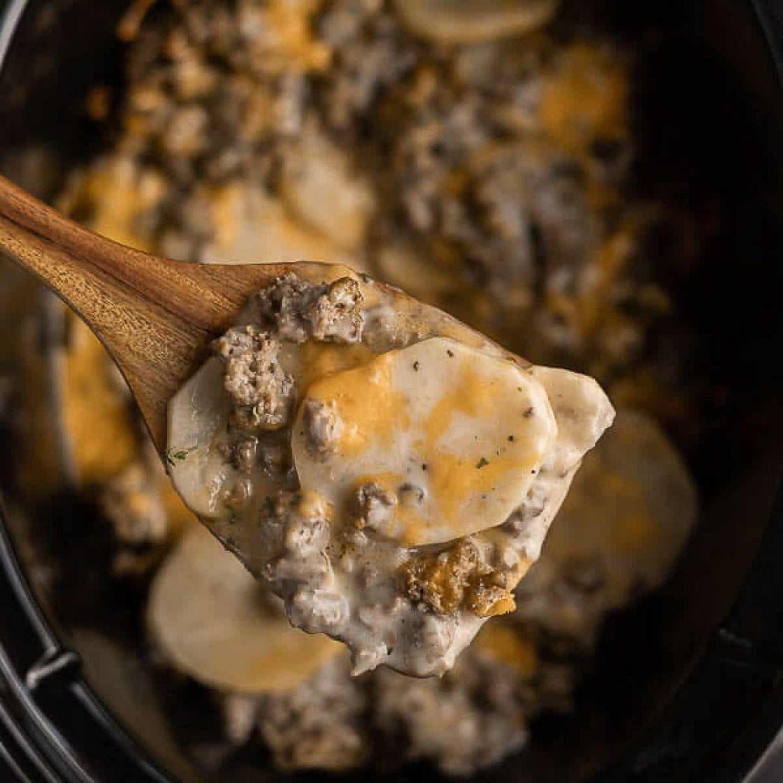 Crock pot Hamburger Potato Casserole Recipe