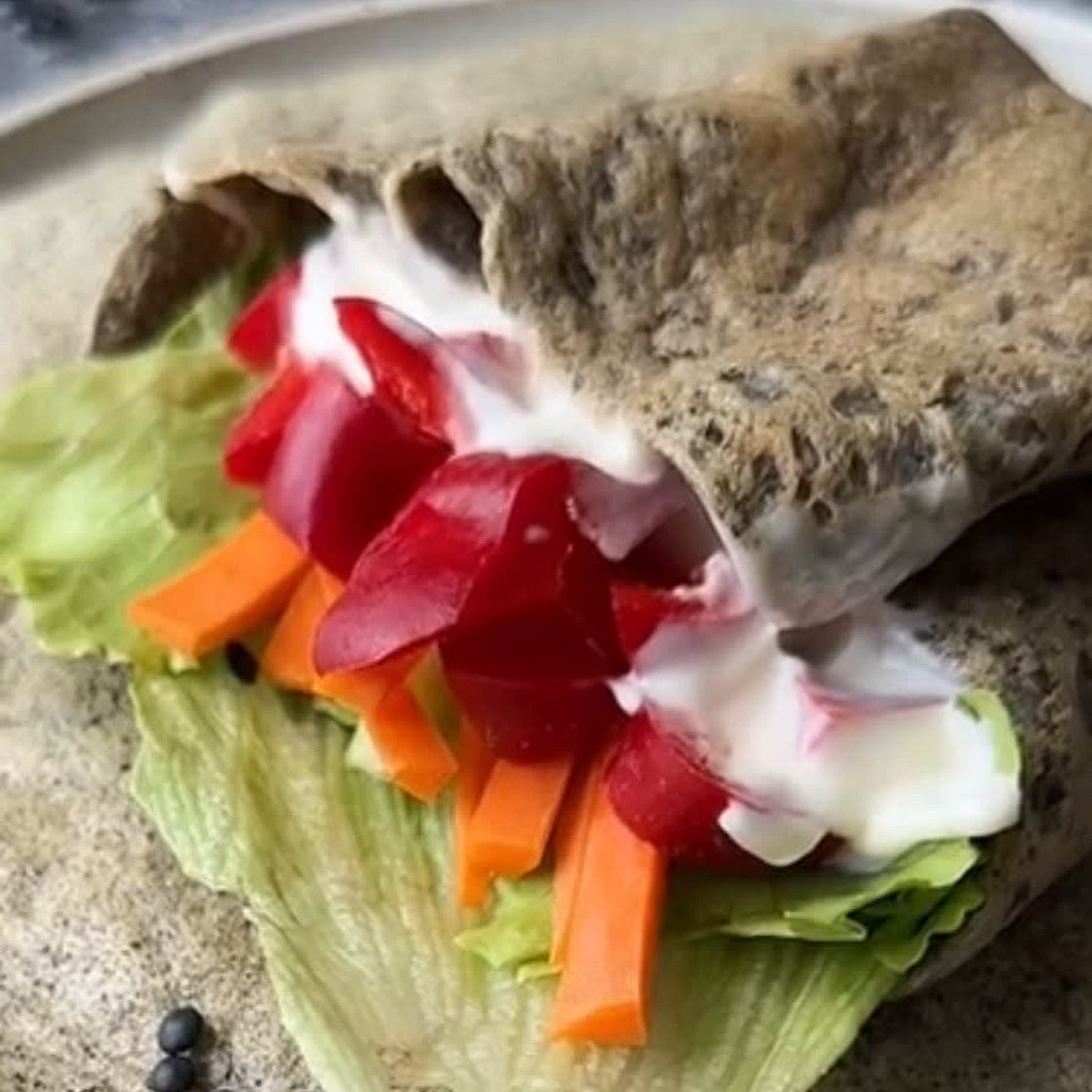 High protein black lentil wrap 