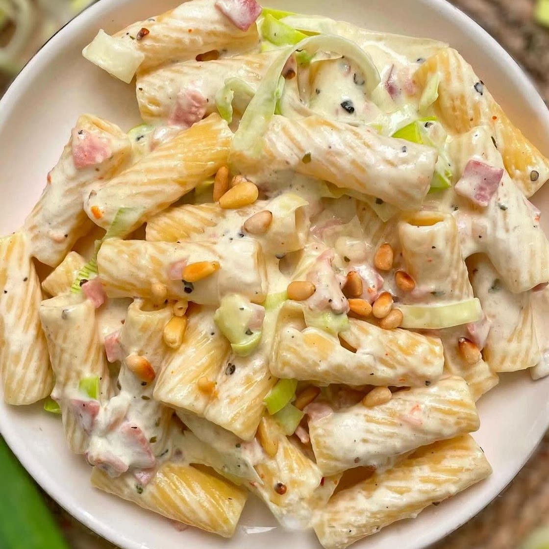 Käse Lauch Rigatoni