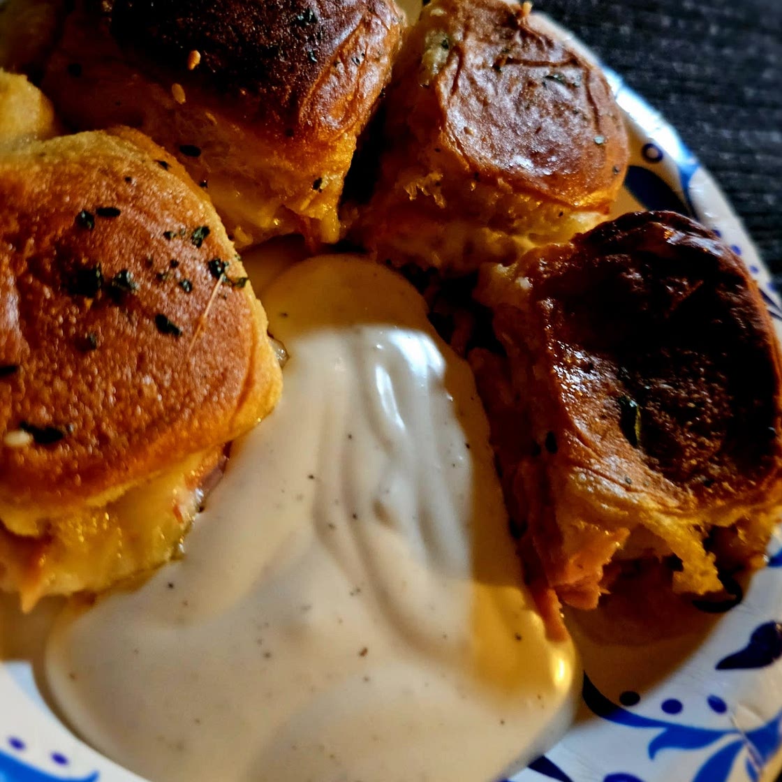 Air fryer Ham and cheese sliders