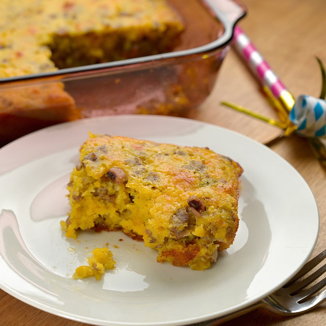 Black Eyed Pea Cornbread Casserole