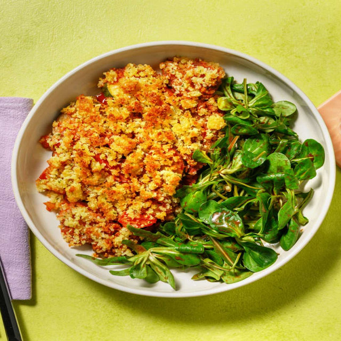 Crumble des beaux jours au pecorino avec de la courgette & des herbes de Provence