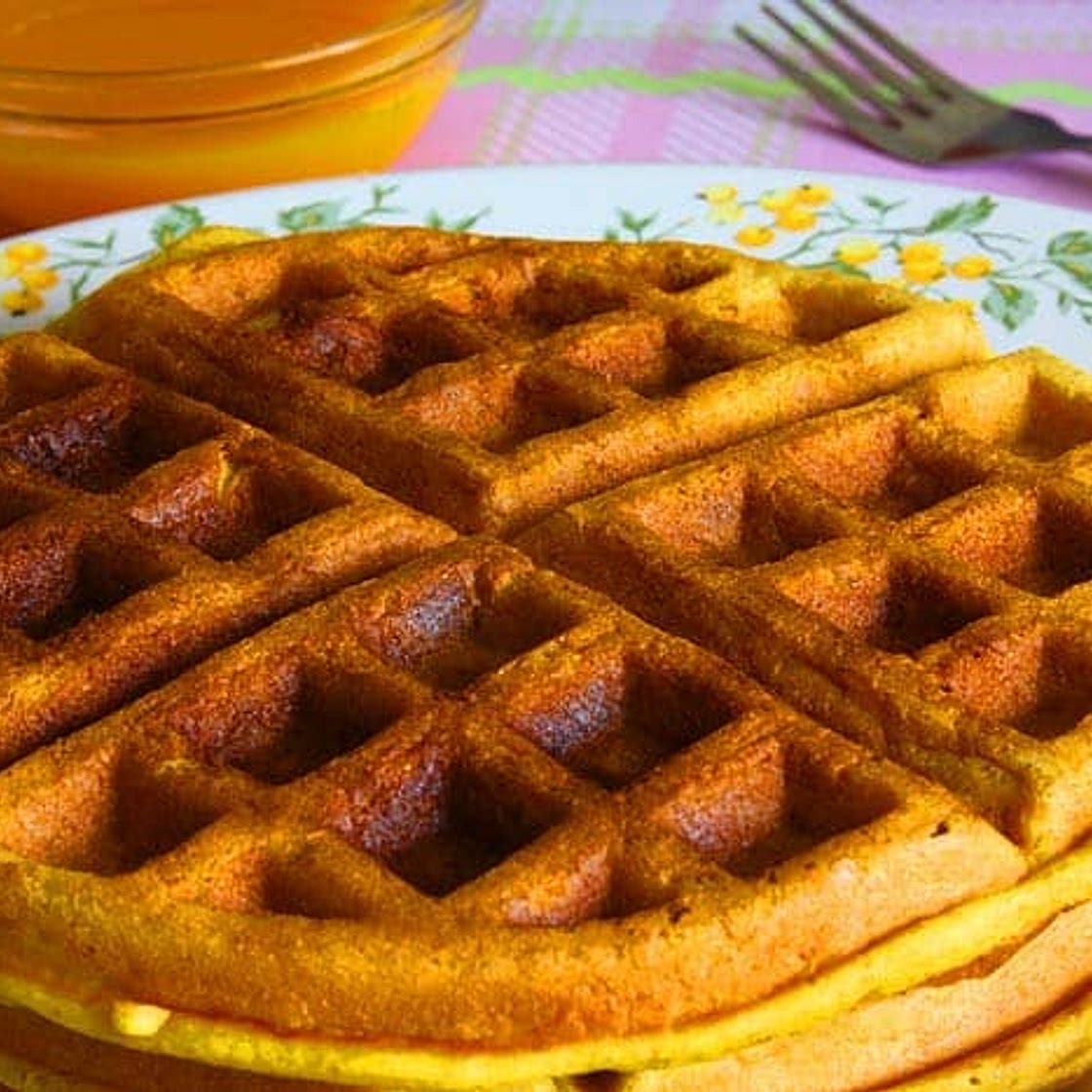 Vegan Whole Wheat Mango Waffles Recipe