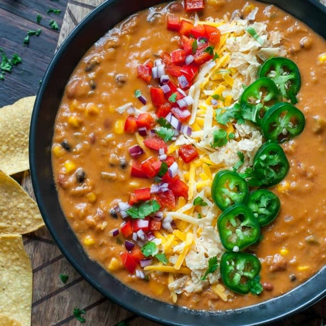 Vegetarian Lentil Tortilla Soup