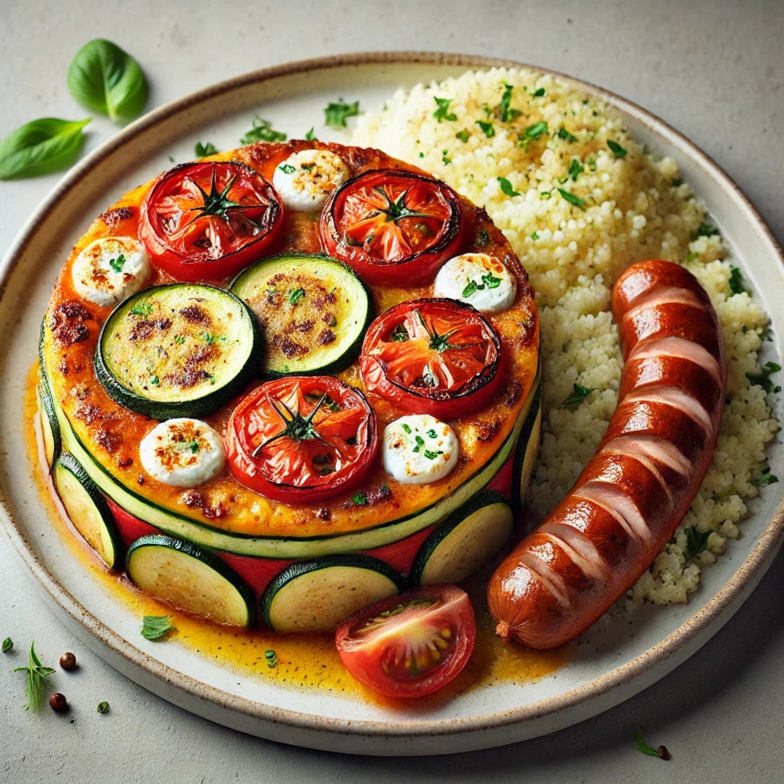 Tian chèvre tomate courgette
