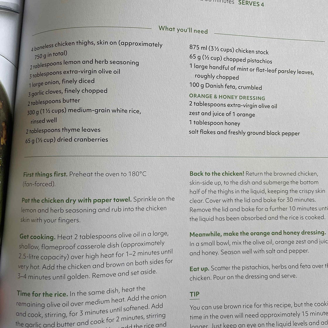 Crispy chicken & rice with cranberries & pistachios- 109