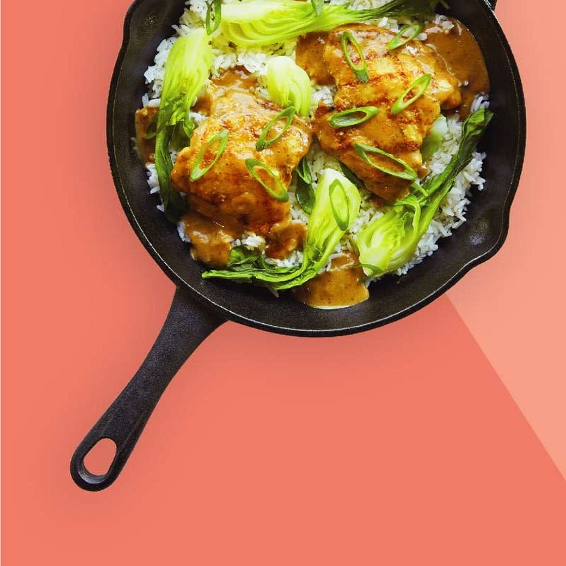 Adobo Chicken Thighs With Jasmine Rice and Bok Choy