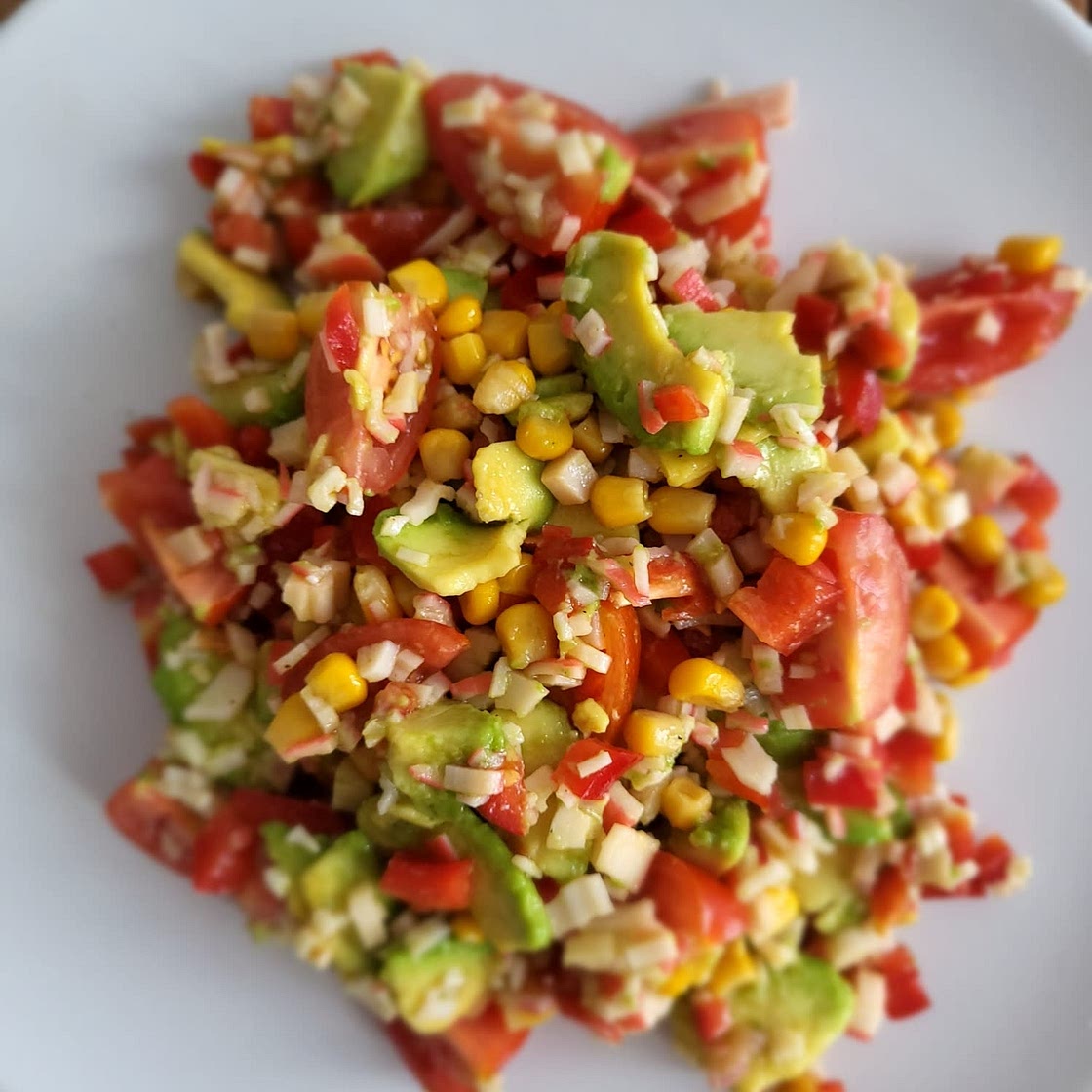 Summer Tomatoes, Corn, Crab and Avocado Salad