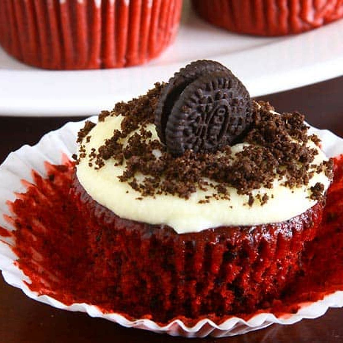 Eggless Red Velvet Cupcakes (One Bowl) Recipe