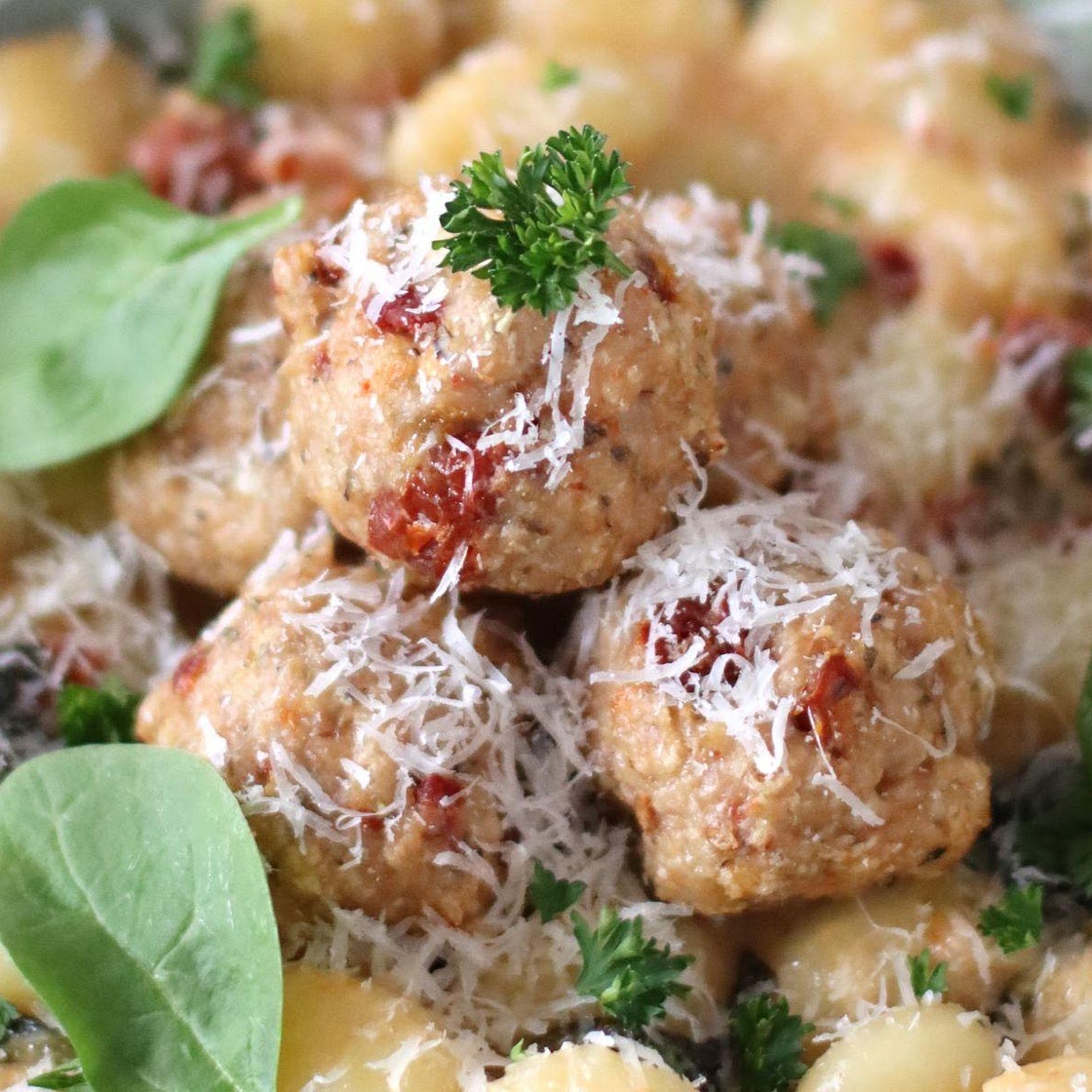 Tuscan Chicken Meatballs with Gnocchi