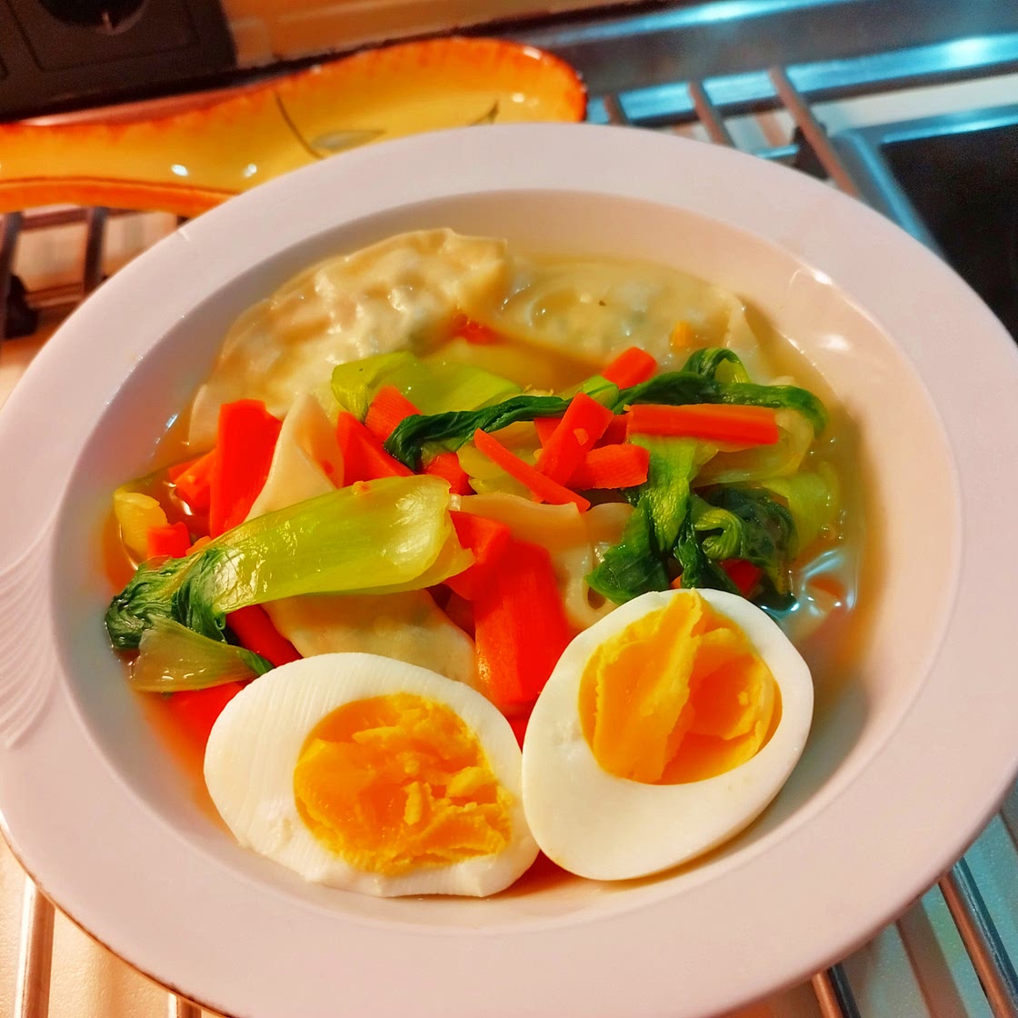 Gyoza Soup with boiled egg