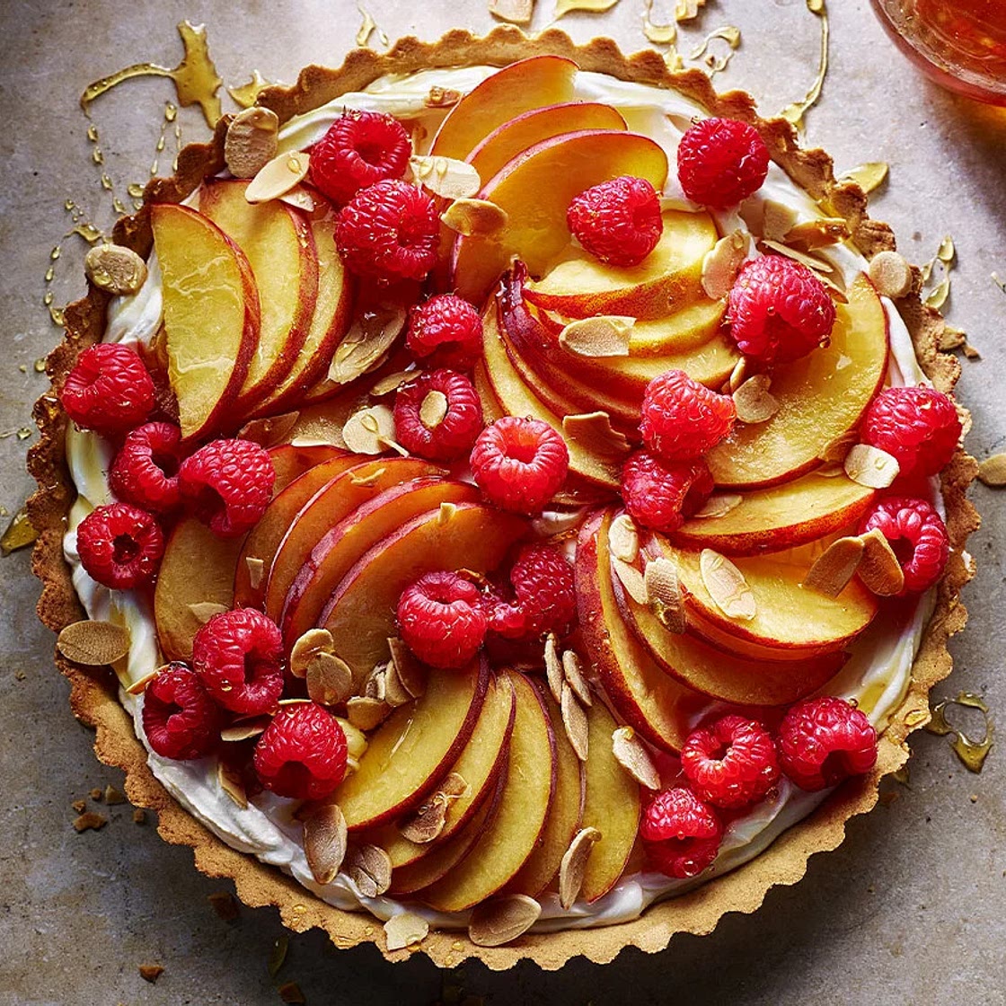 Peach Raspberry & Honey Tart