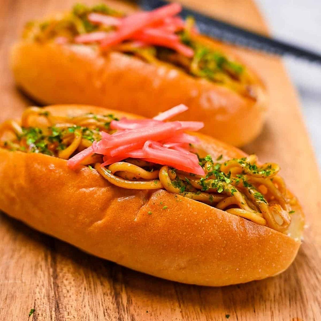Yakisoba Pan (Yakisoba Sandwich in a Bread/Bun)
