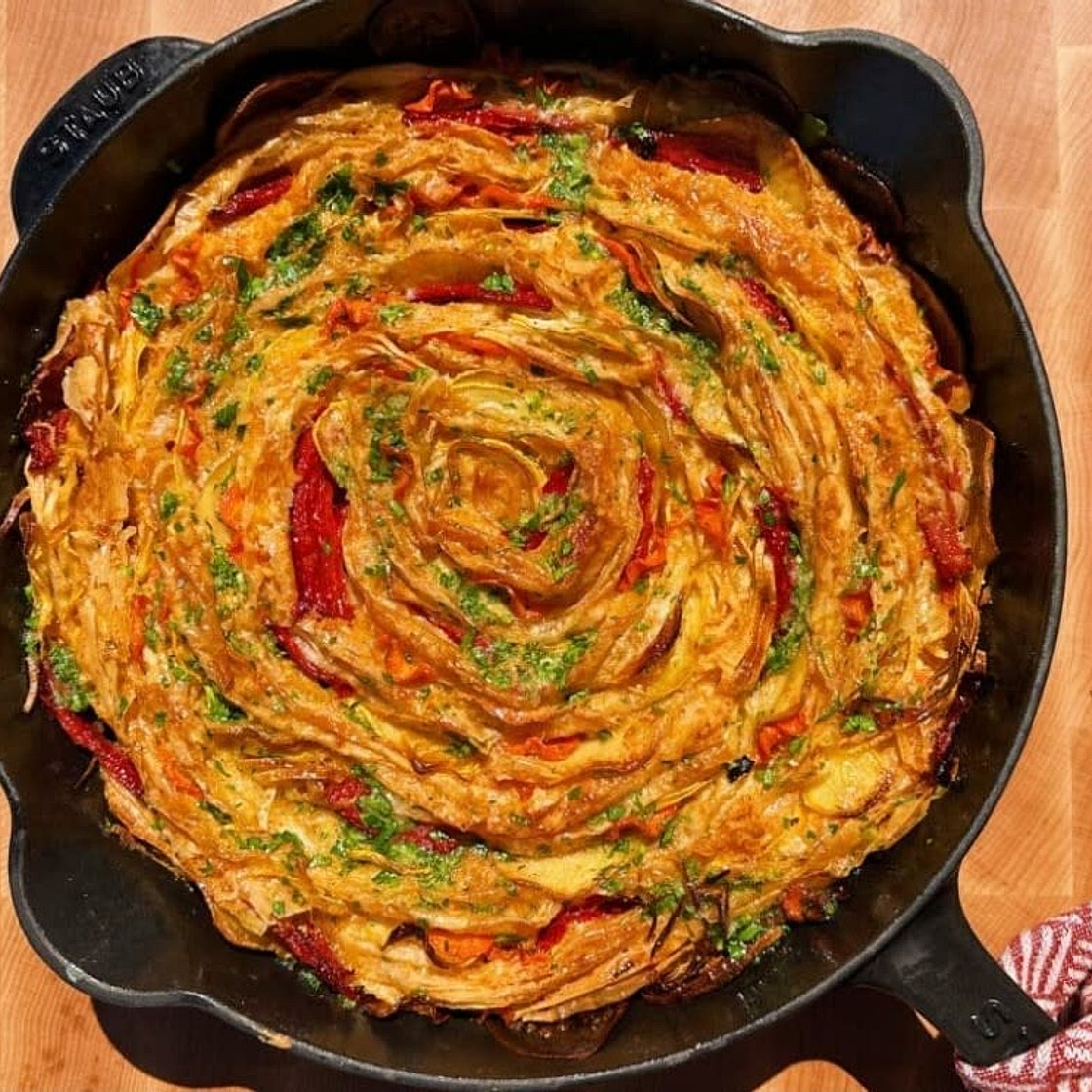 Vegetable crinkle cake