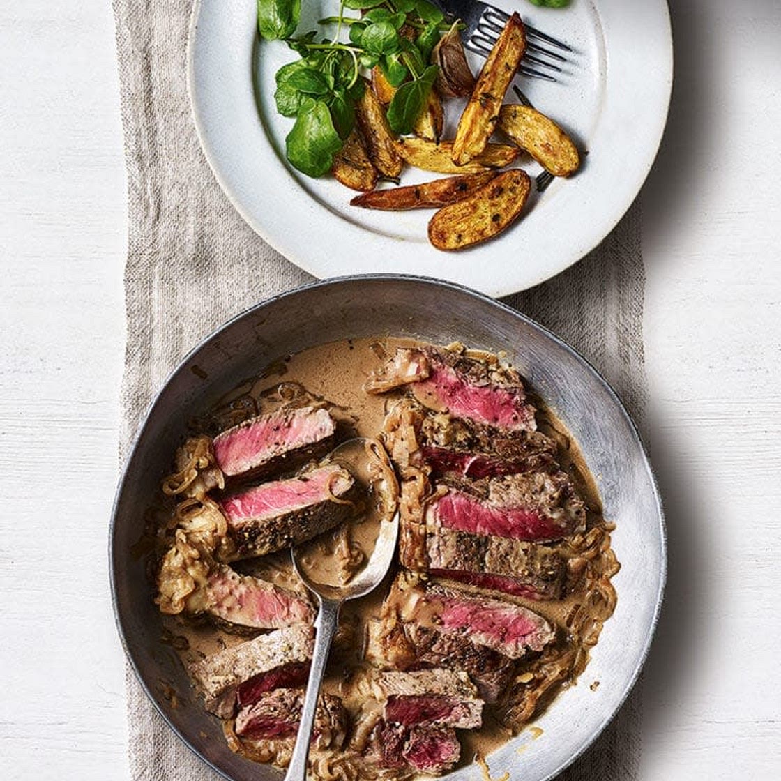 Steak Diane & roast potatoes