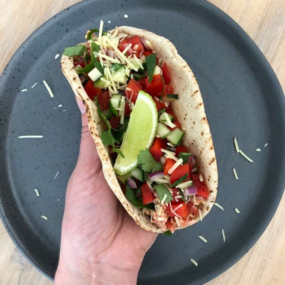 Shredded Chicken Pita Taco
