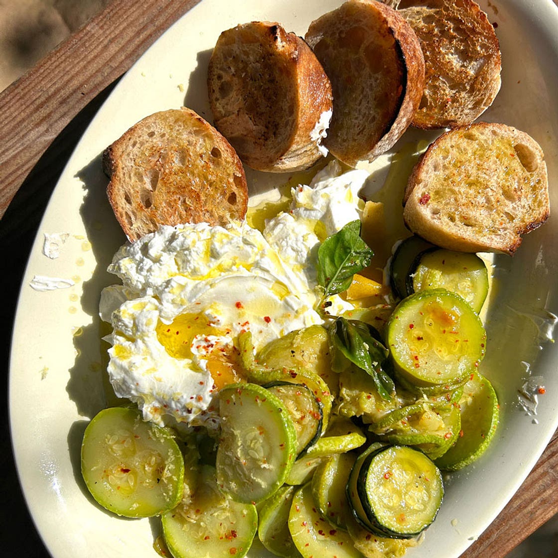 Lemon, Garlic and Chilli Braised Courgette
