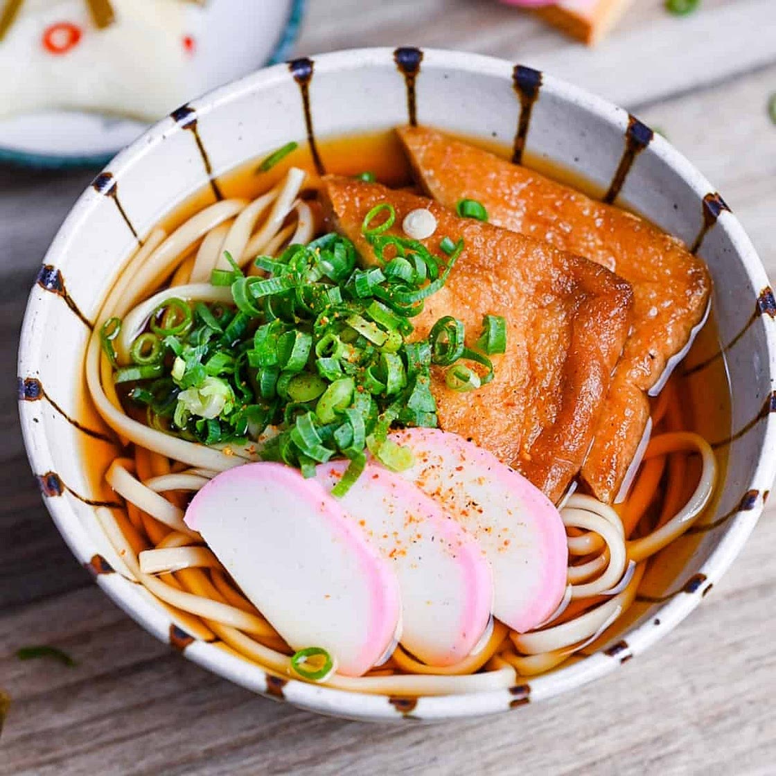 Kitsune Udon (Udon Noodles with Deep Fried Tofu)