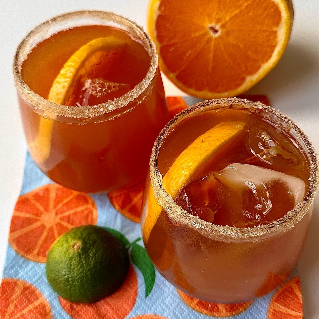 Homemade Orange and Lime Ice Tea