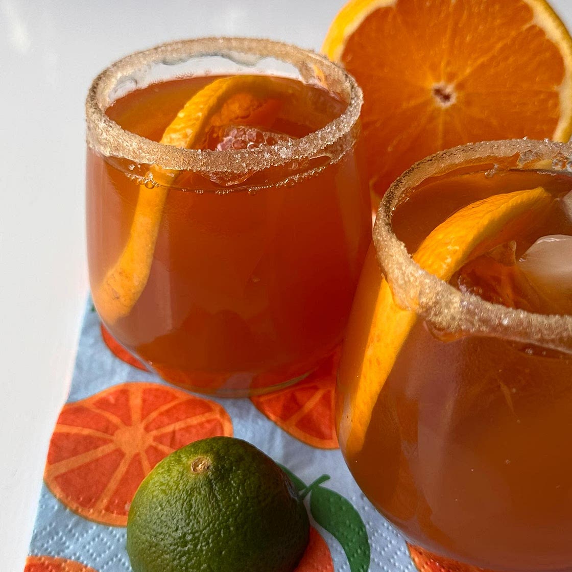 Homemade Orange and Lime Ice Tea