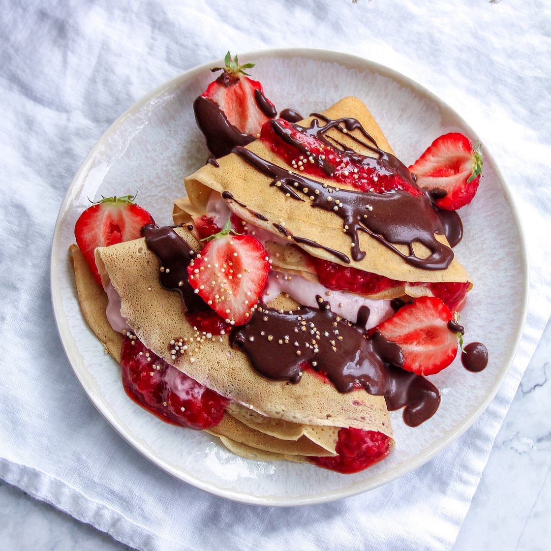 Einfache vegane & proteinreiche Crêpes
