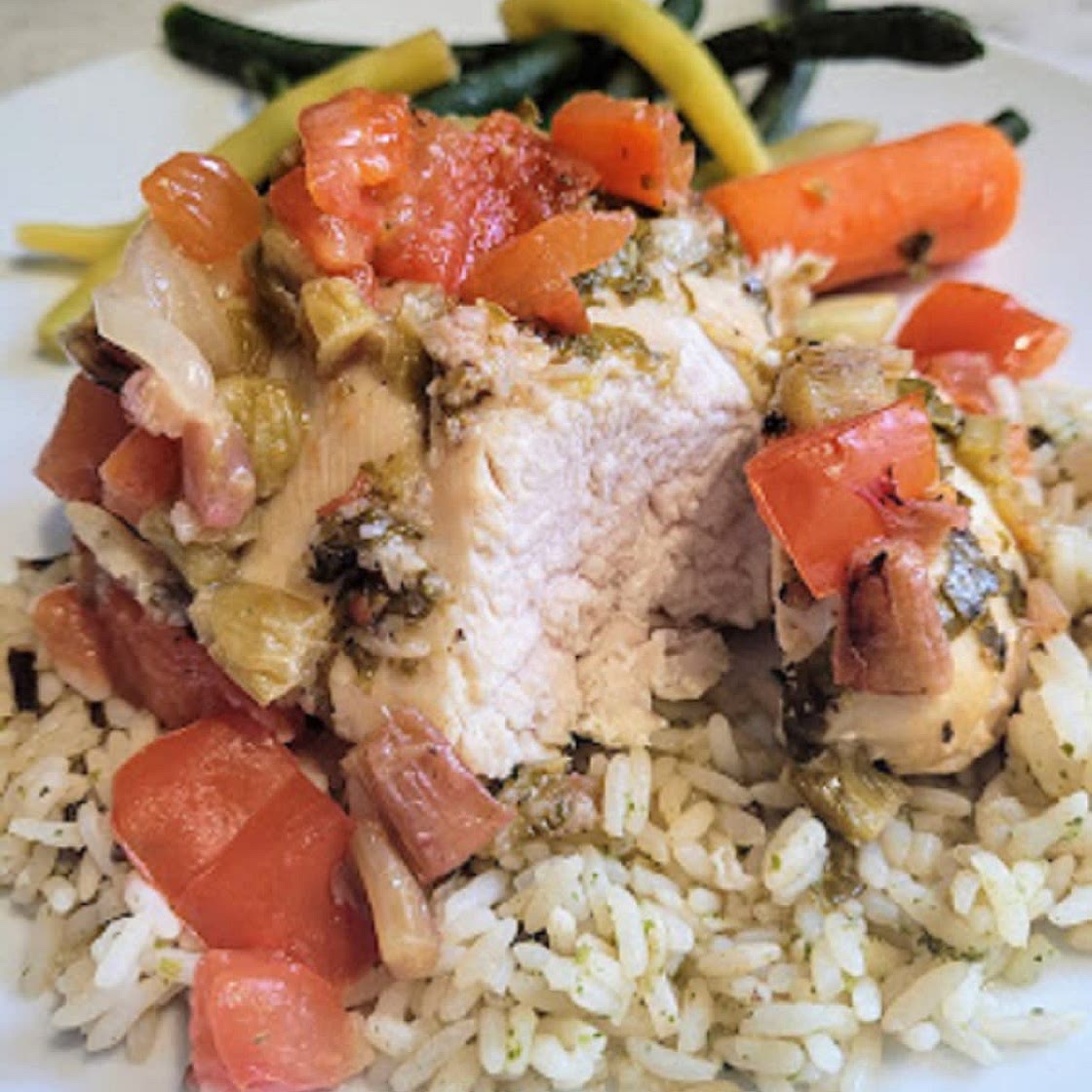 Chicken and Rhubarb Packets