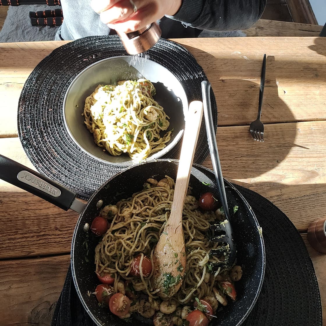 Shrimp Pesto Pasta