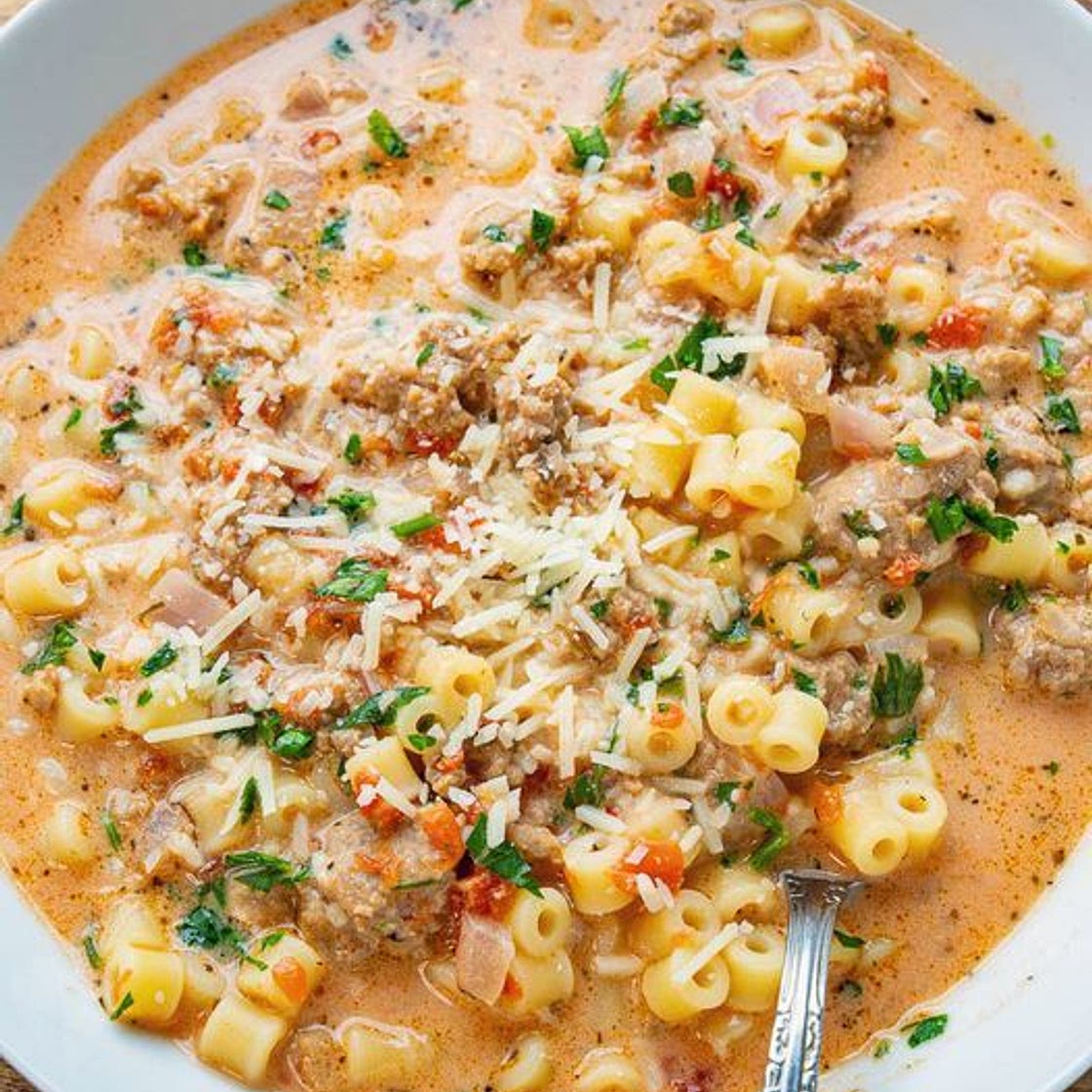 Creamy Parmesan Italian Sausage Soup