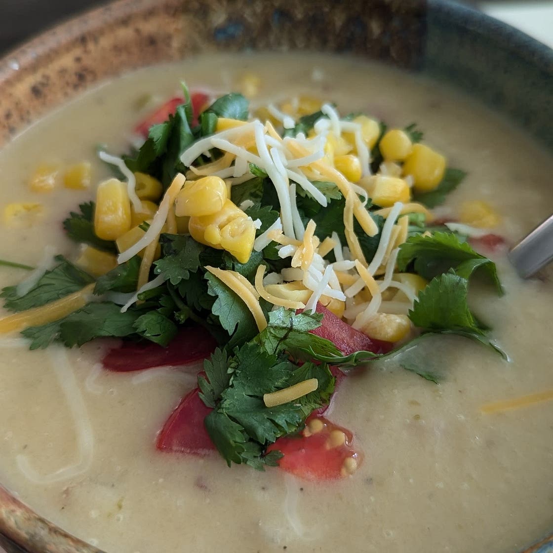 Creamy Potato Hatch Chile Soup