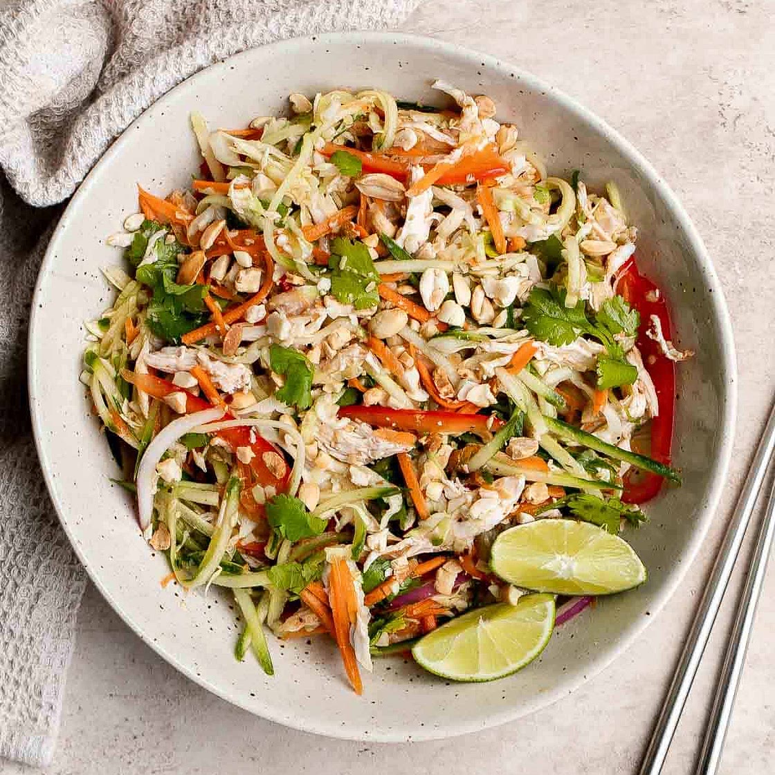 VIETNAMESE CHICKEN SALAD WITH SWEET LIME-GARLIC DRESSING (GOI GÀ)
By JULIA RACKOW