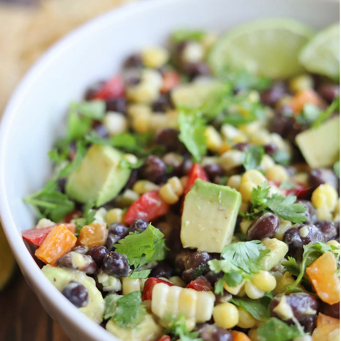 Black bean corn avocado salad