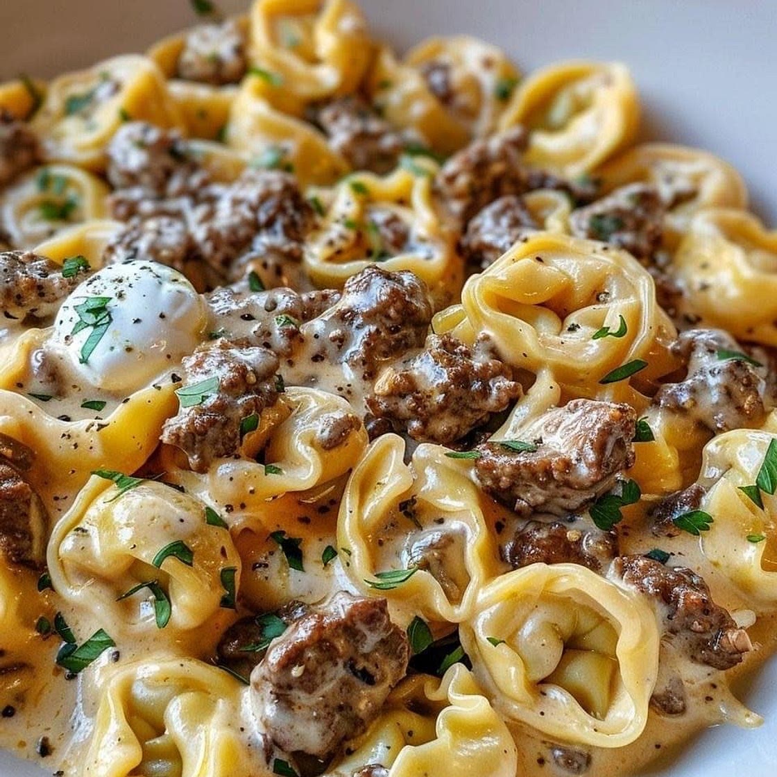 Philly Cheesesteak Tortellini Pasta
