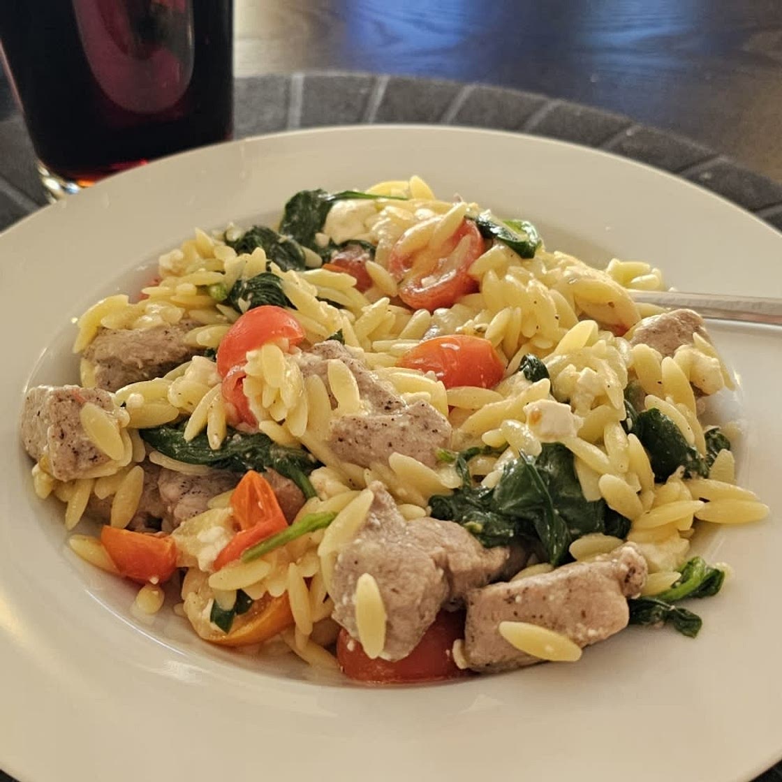 Mediterranean Pork and Orzo